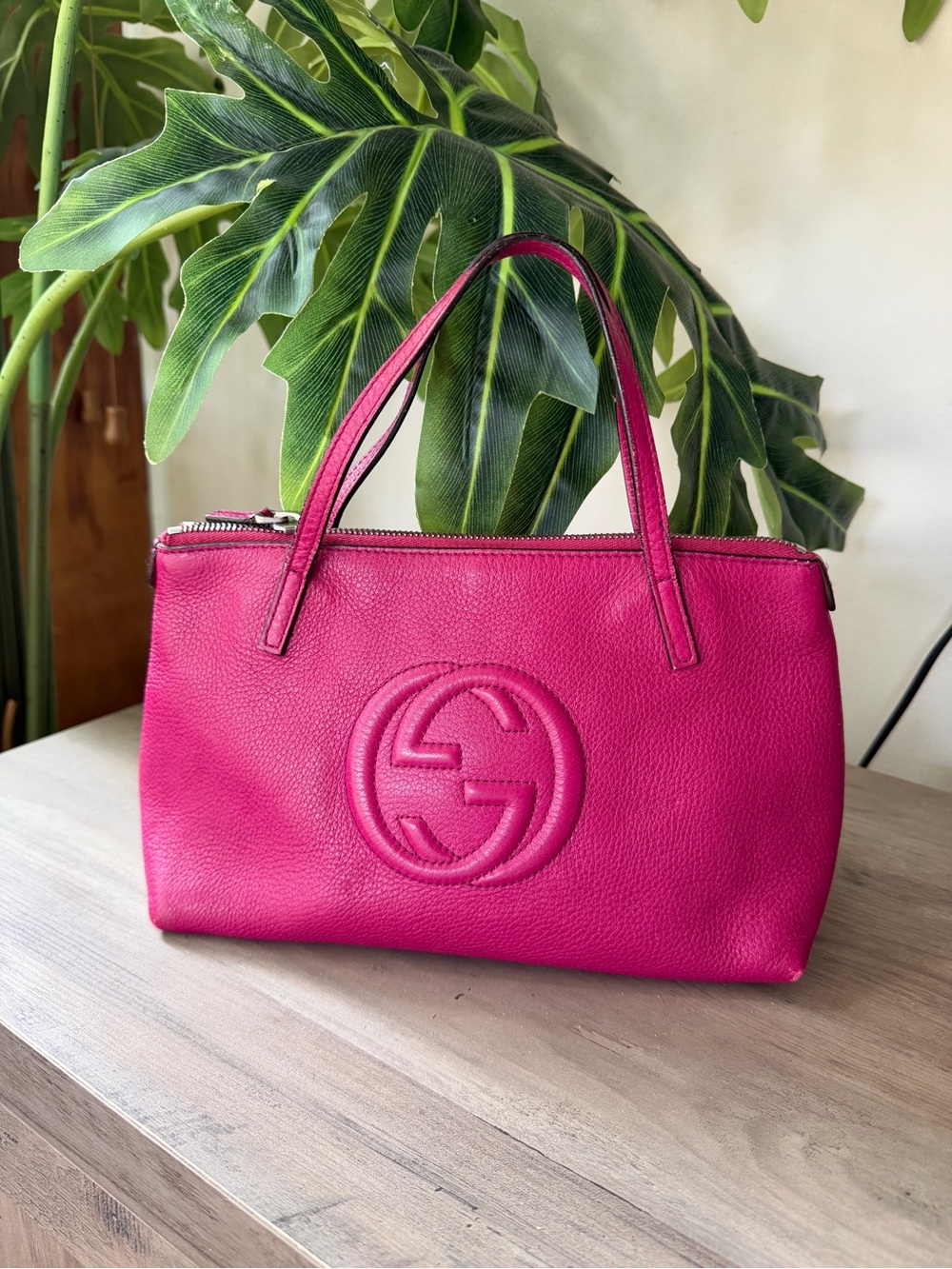 Gucci Fuchsia Leather Top-Handle Satchel